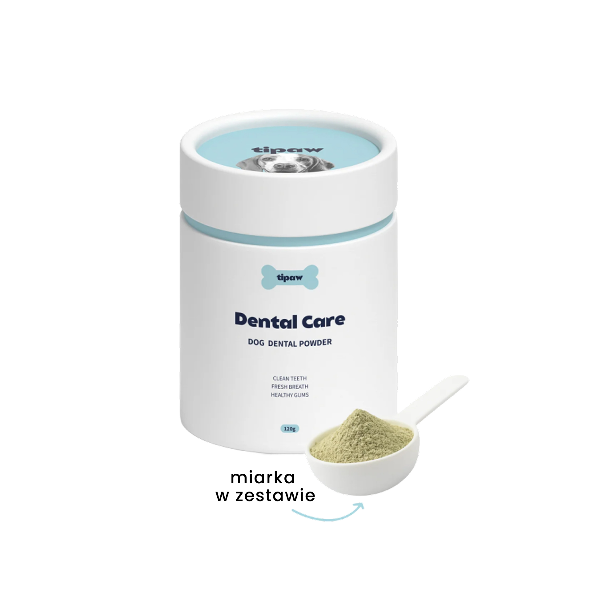 Tipaw Dental Care Powder Proszek dla psów wspierający higienę jamy ustnej 150g
