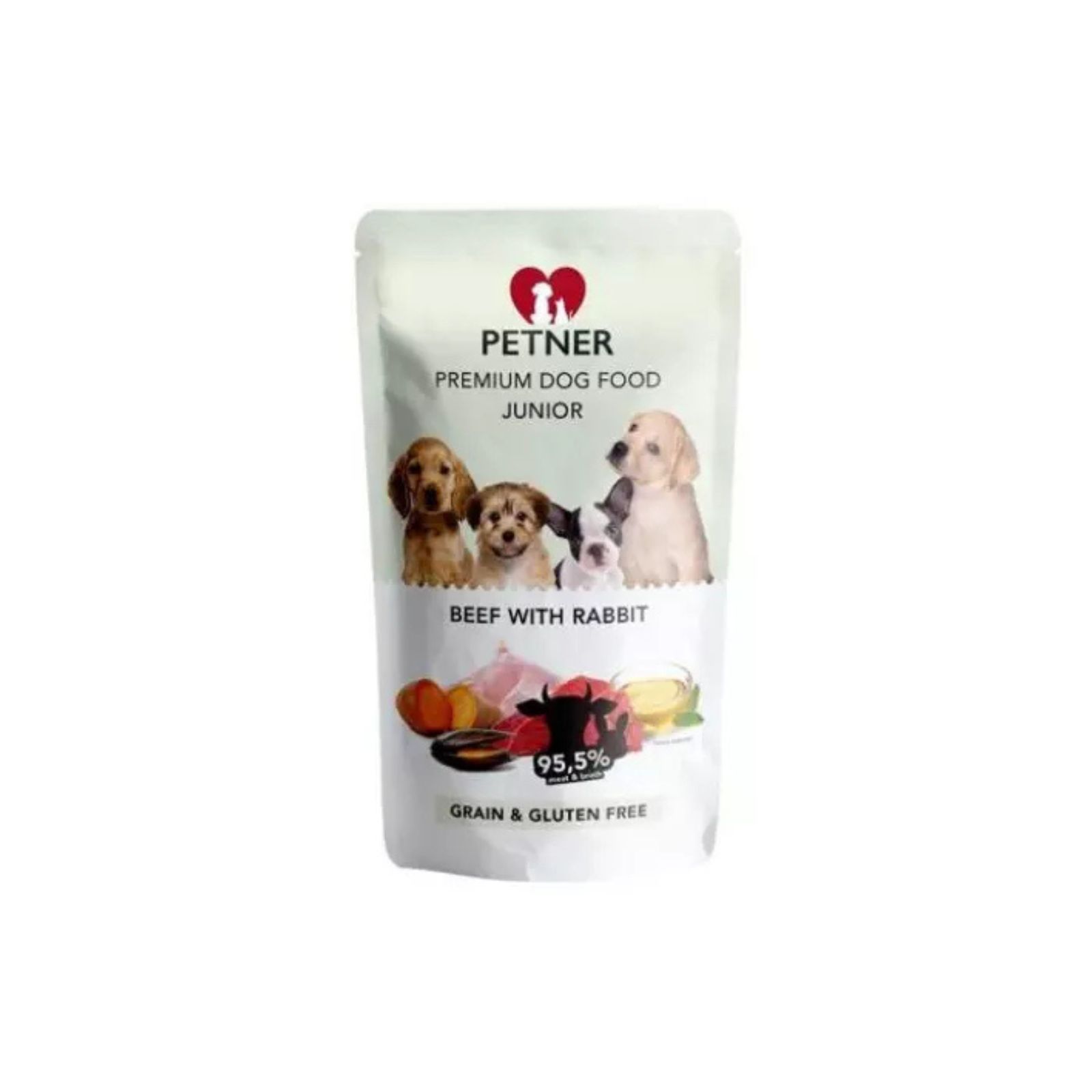Petner Premium Dog Food Junior dla młodych psów wołowina i królik karma mokra 500g