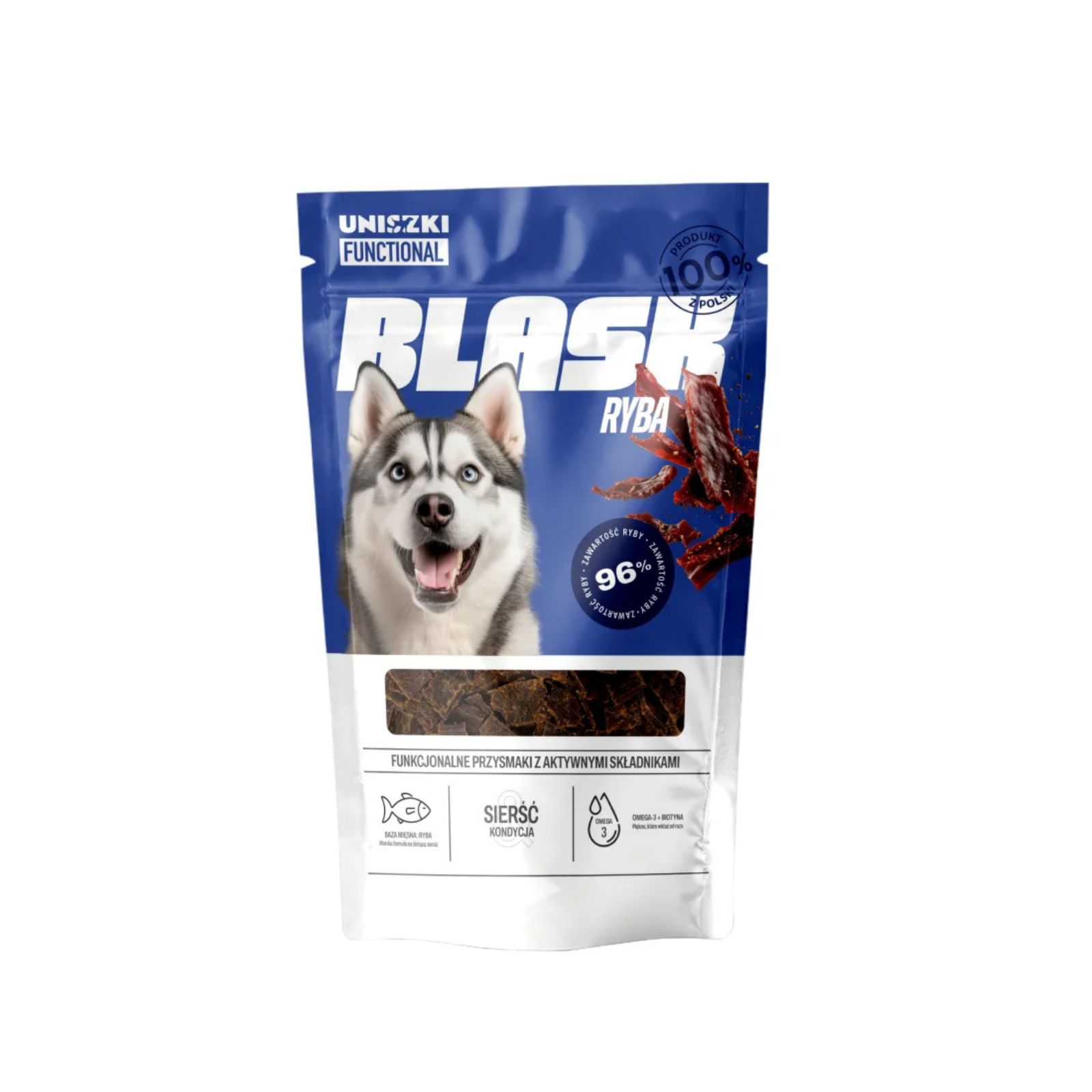 Uniszki Blask funkcjonalny przysmak na sierść i skórę z rybą dla psów 90g