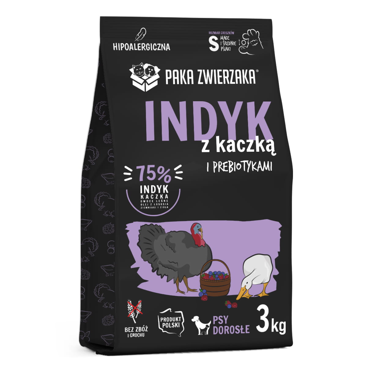 PAKA ZWIERZAKA sucha karma Seven’th Heaven Indyk z Kaczką Mini - dla małych ras 3kg